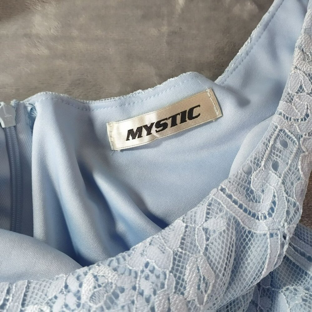 Mystic Womens Blue Lace Fit and Flare Dress Sleeveless Party Elegant soft girl‎ - Picture 2 of 10